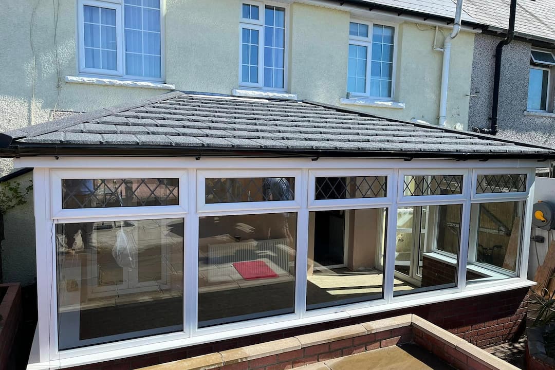 Conservatory with new tiled roof