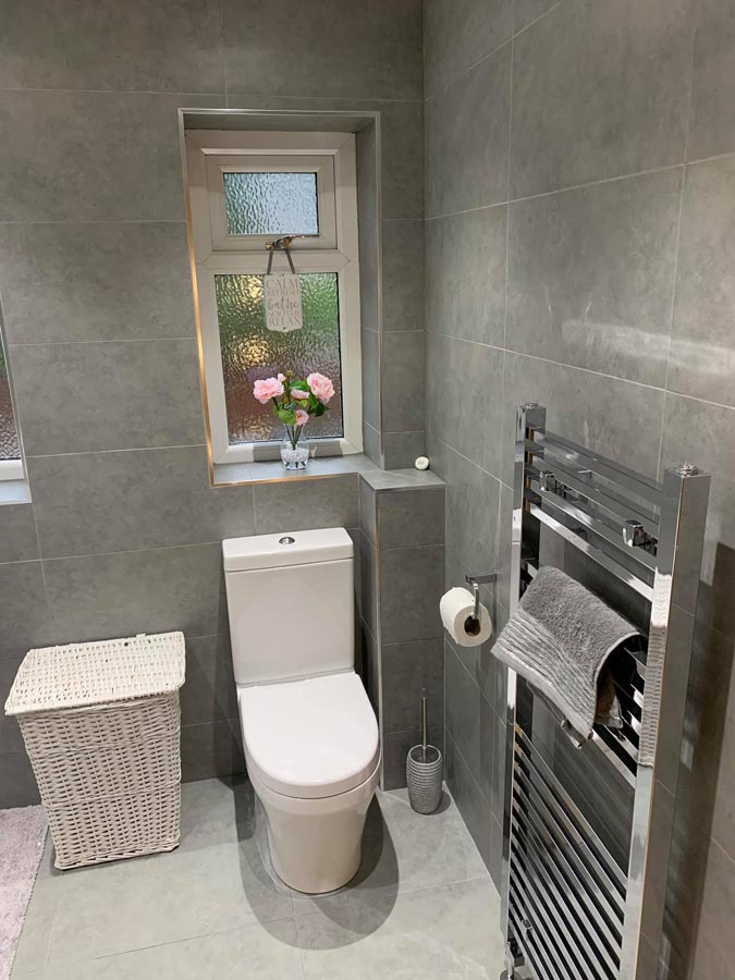 New tiled bathroom installation