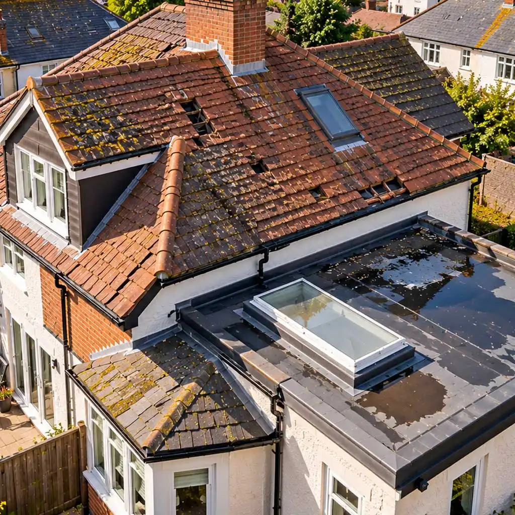 Signs like ceiling damp, dislodged tiles, or water pooling on flat roofs should not be overlooked. Share what you are seeing, and we will pinpoint the cause, recommend the right solution, and provide a clear, no-obligation quote.