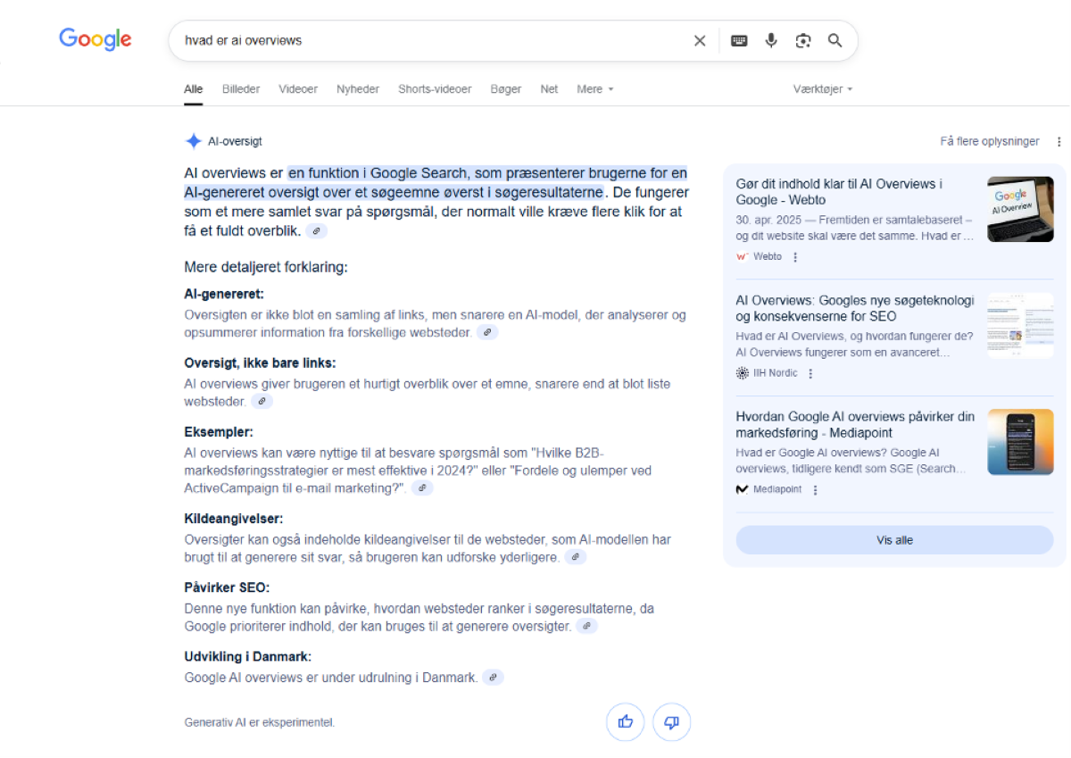 Google-søgning: Hvad er AI Overviews?