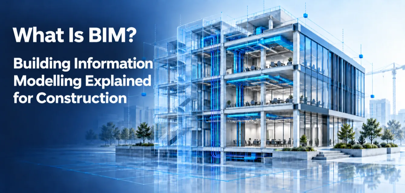 BIM building model with structural layers and coordinated building systems for the What Is BIM article