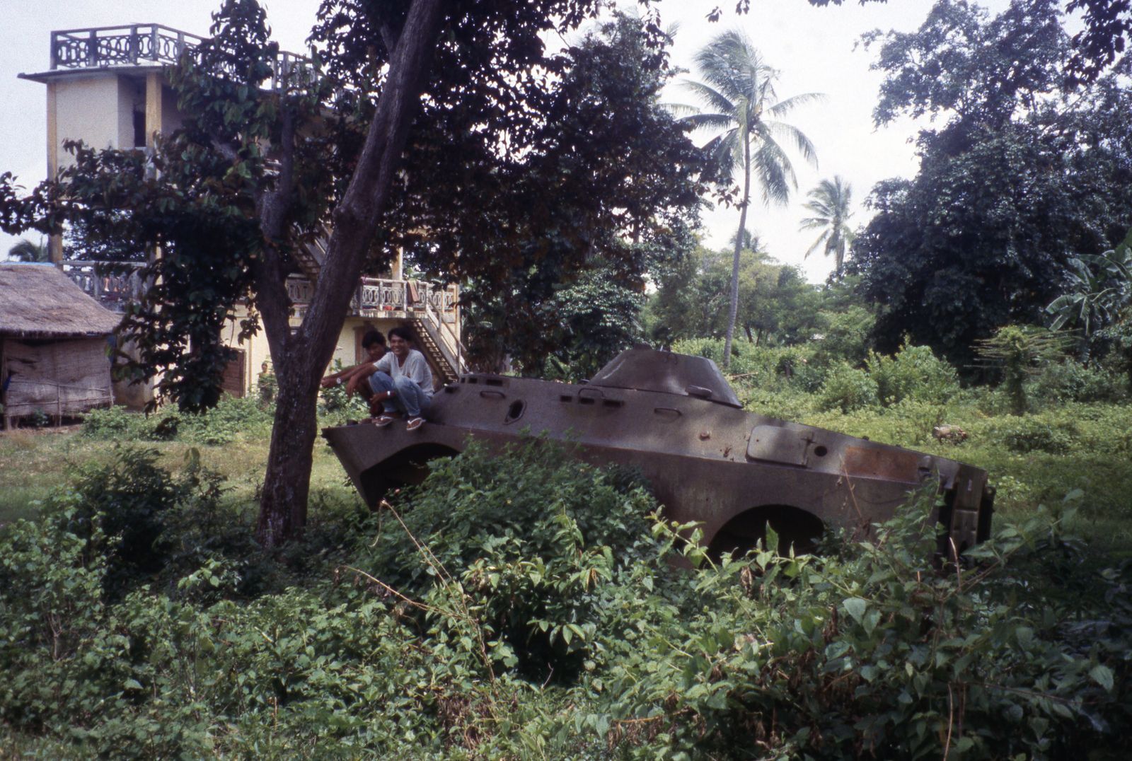 An armoured car left where it stopped