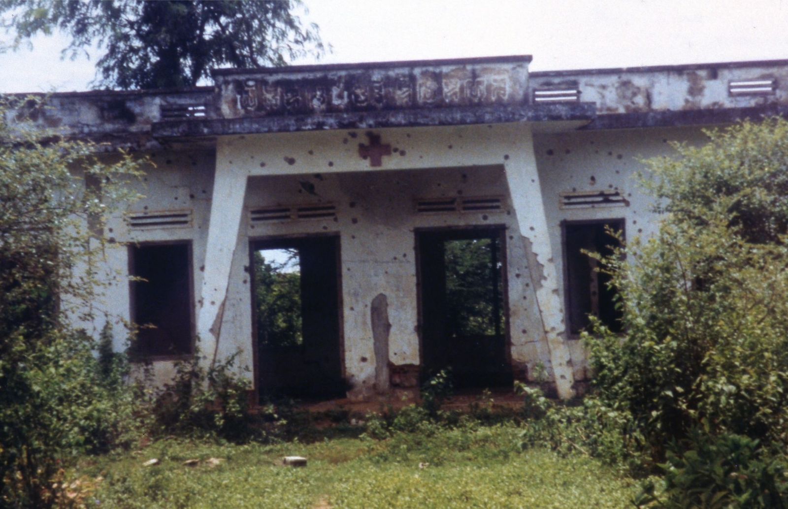 A district clinic, still showing the scars of the war
