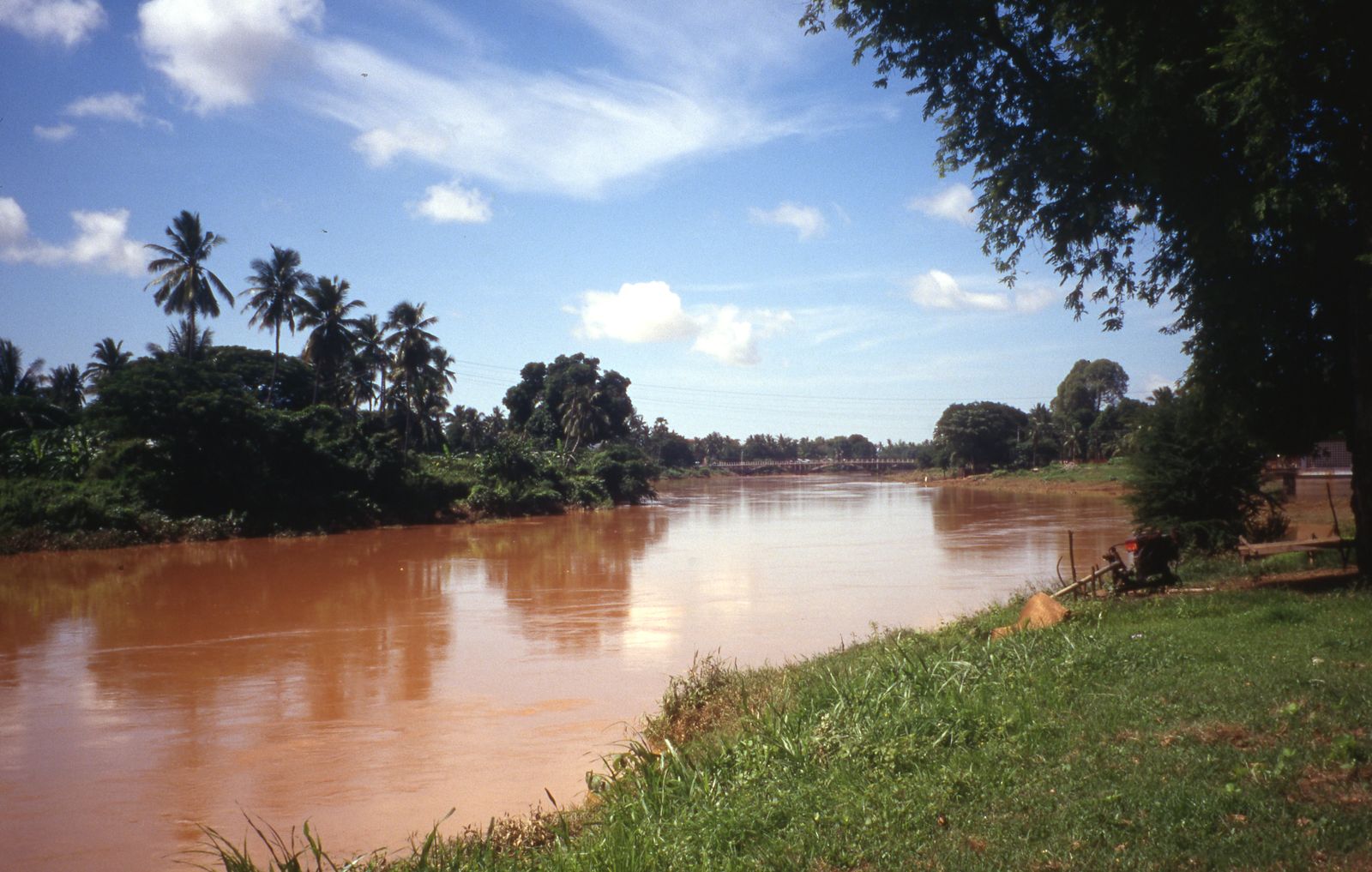 The Sangkae river, red-brown from the red laterite soil