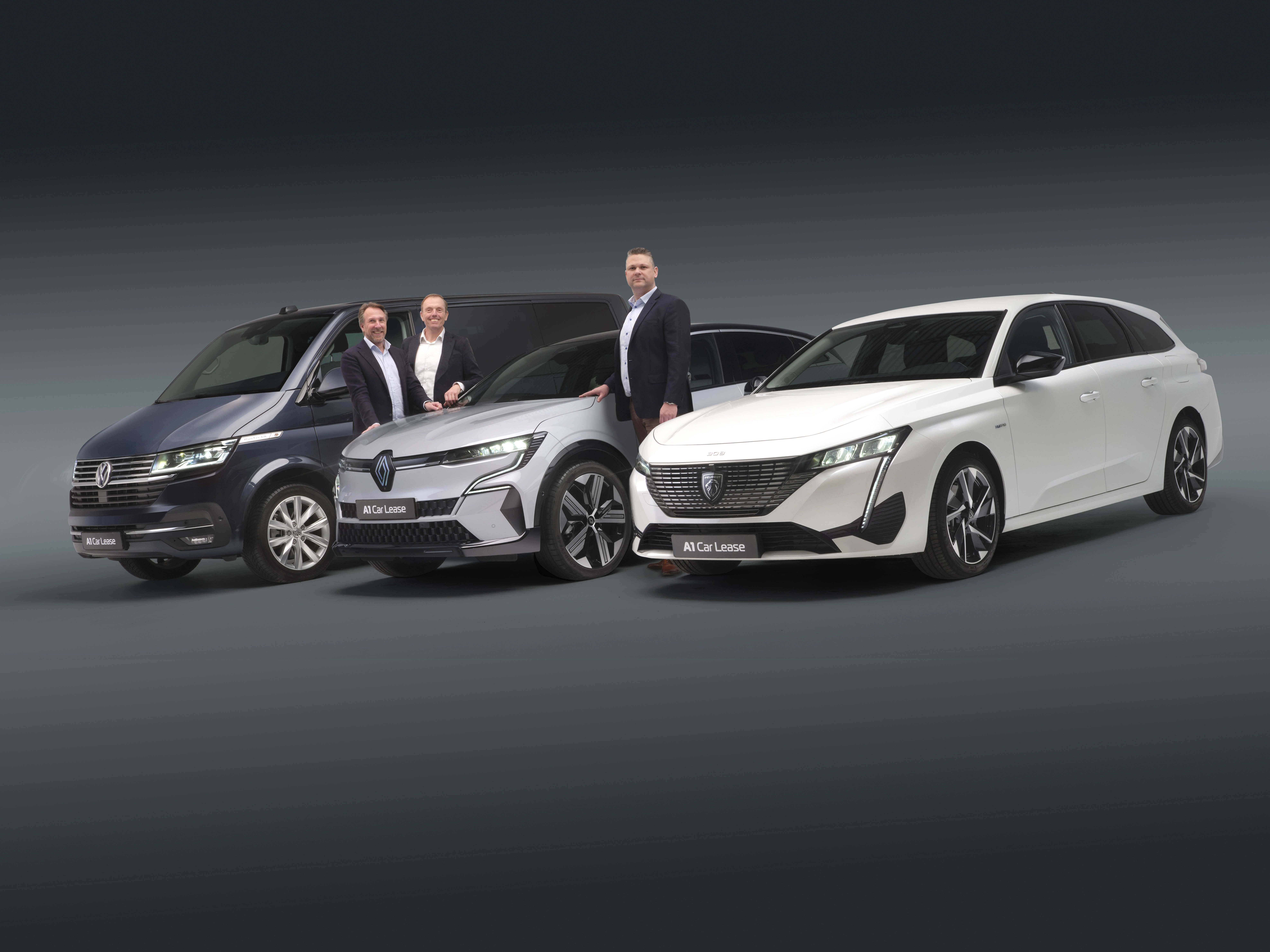 Drie representatieve zakelijke auto's bij A1 Car Lease