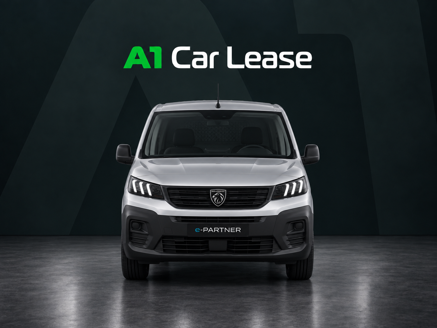 Presentatiebeeld bij de Peugeot ePartner van A1 Car Lease
