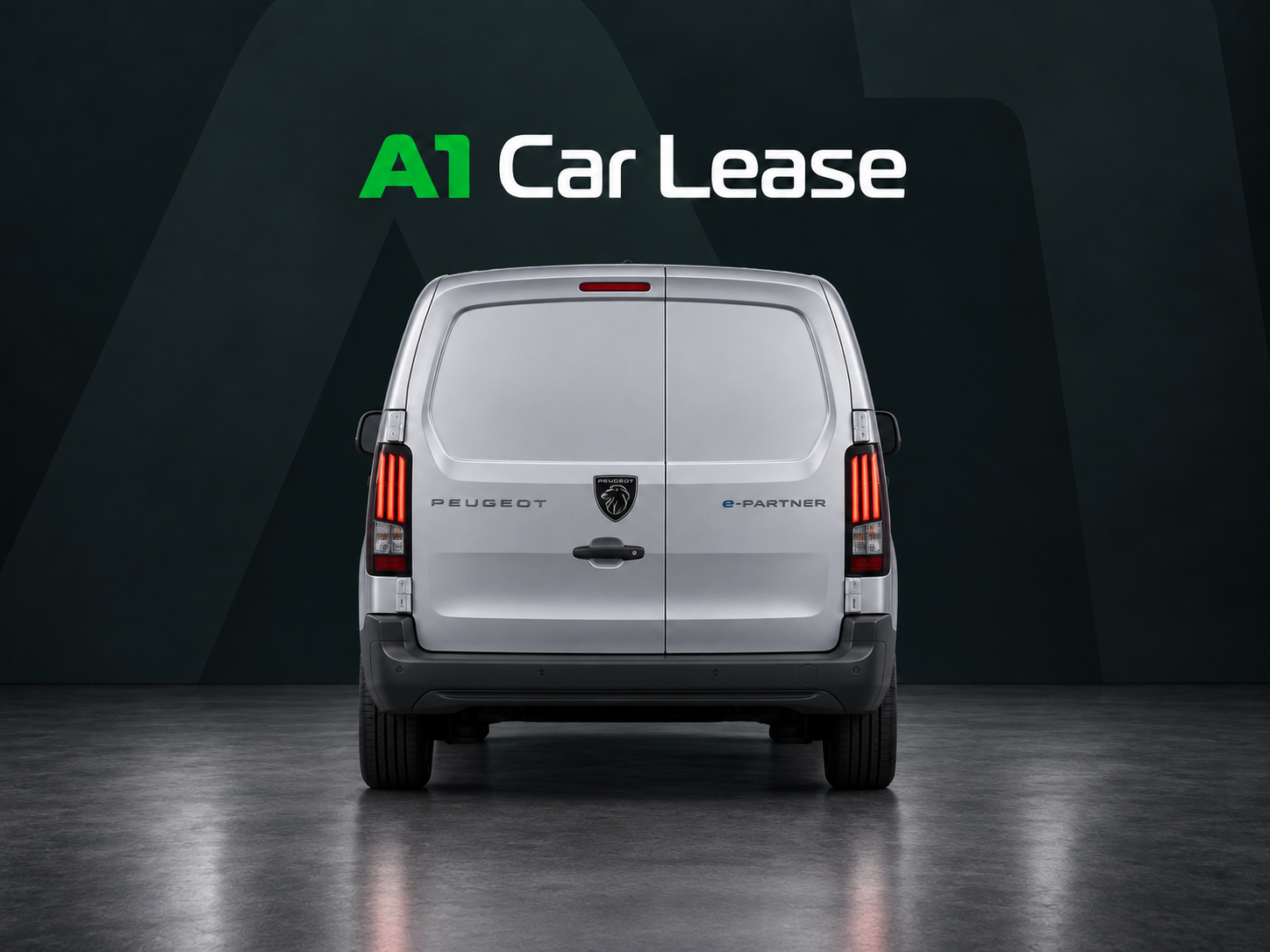 Presentatiebeeld bij de Peugeot ePartner van A1 Car Lease