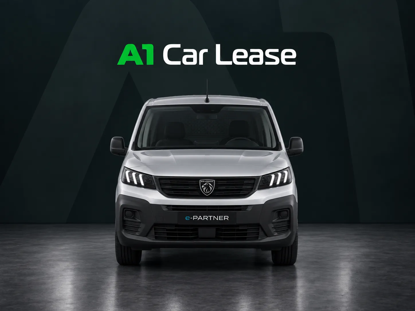 Presentatiebeeld bij de Peugeot ePartner van A1 Car Lease