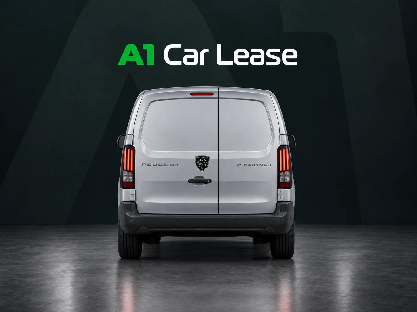 Presentatiebeeld bij de Peugeot ePartner van A1 Car Lease