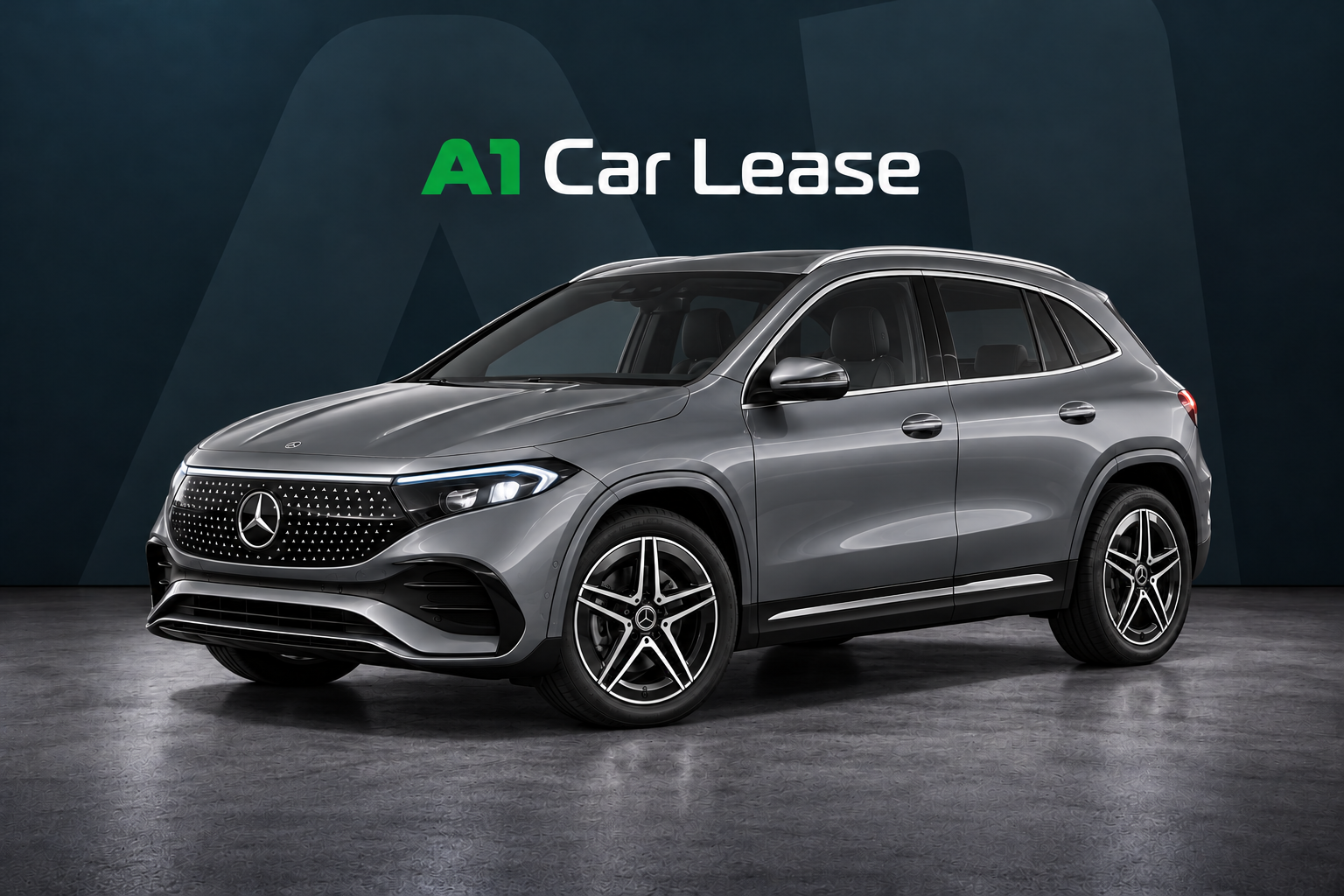 Mercedes-Benz EQA 250+ Berggrijs – linksvoor, AI-catalogusbeeld
