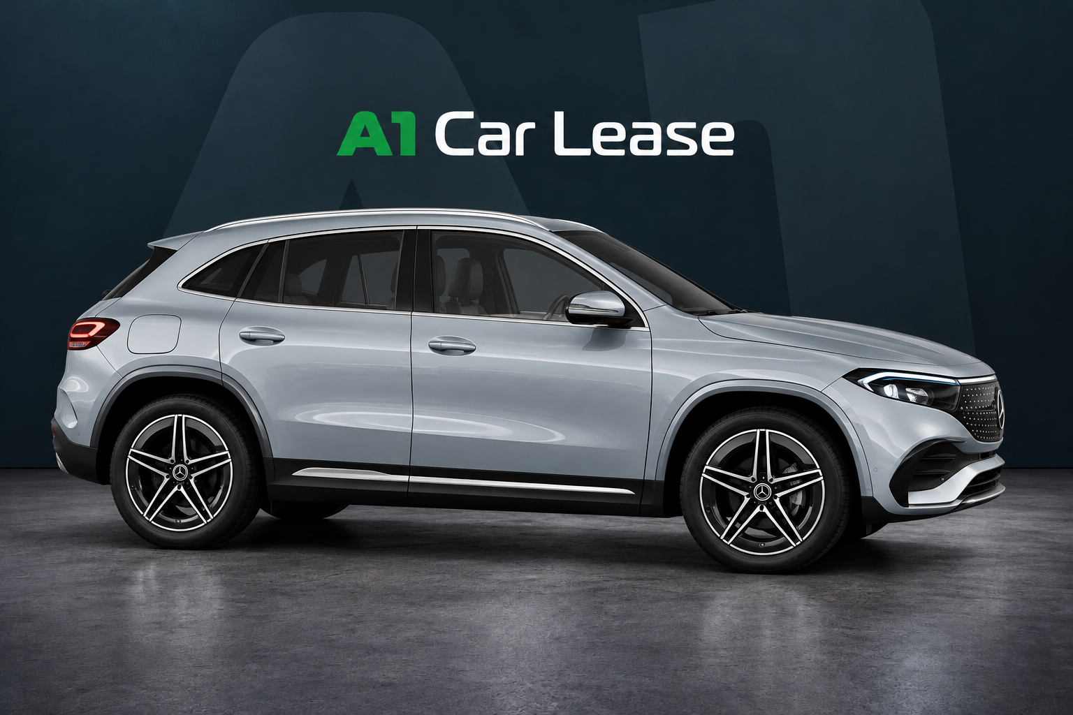 Mercedes-Benz EQA 250+ Berggrijs – rechterzijkant, AI-catalogusbeeld