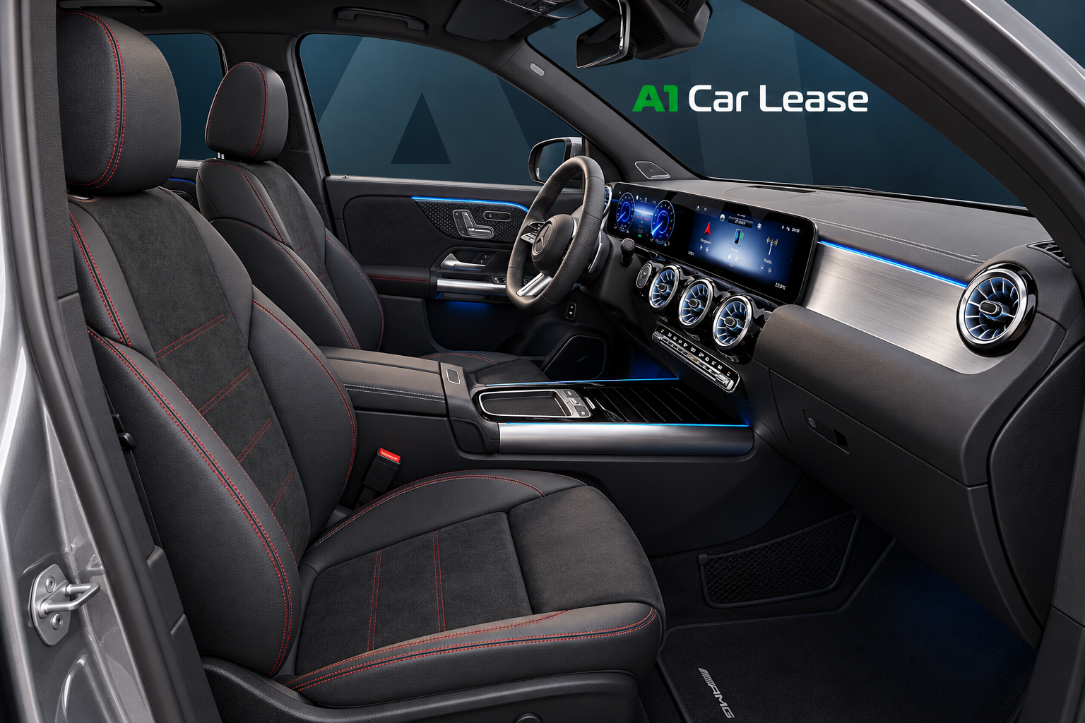 Mercedes-Benz EQA 250+ Berggrijs – voorstoelen, AI-catalogusbeeld