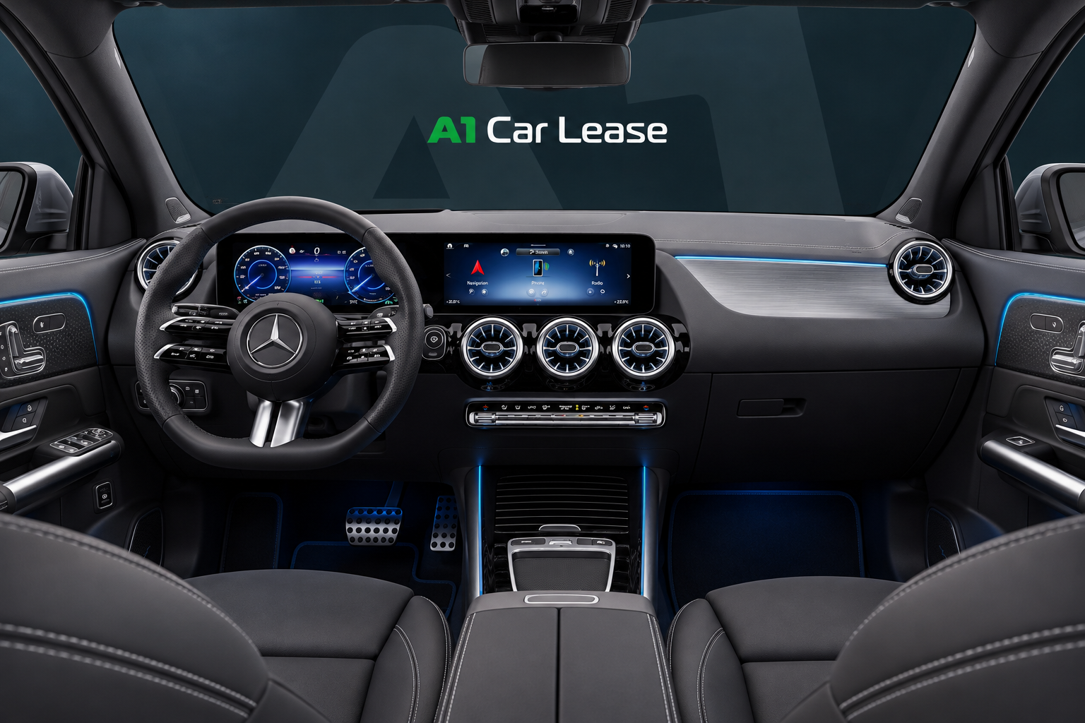 Mercedes-Benz EQA 250+ Berggrijs – dashboard, AI-catalogusbeeld