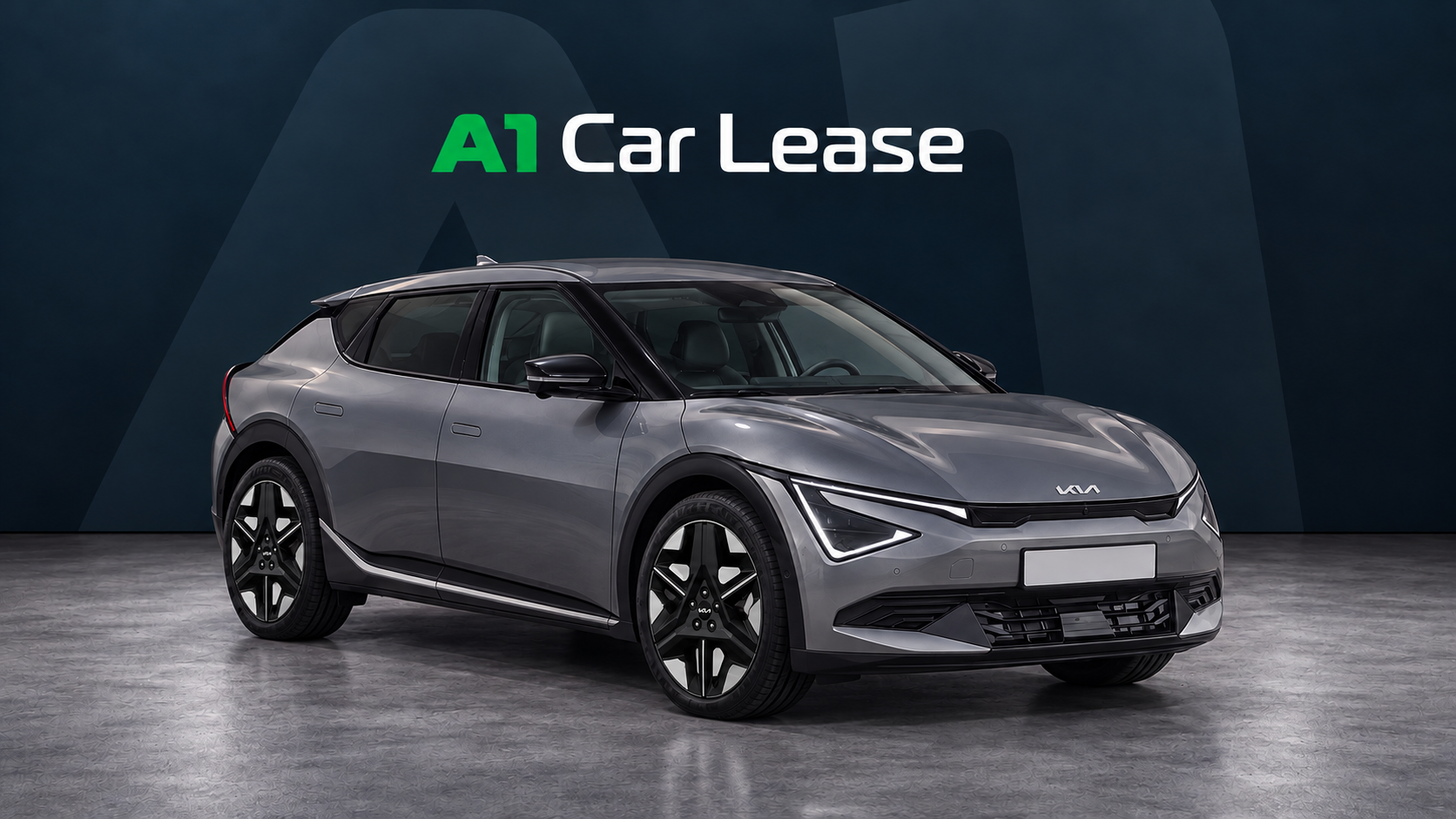 Kia EV6 Plus Interstellar Grey – linksvoor, AI-catalogusbeeld