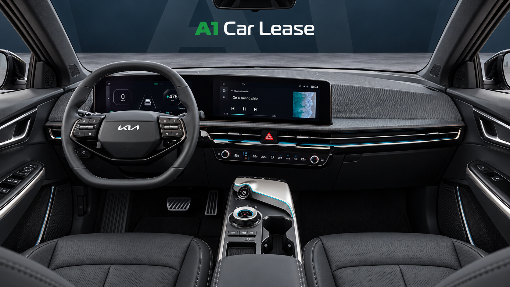 Kia EV6 Plus Interstellar Grey – dashboard, AI-catalogusbeeld