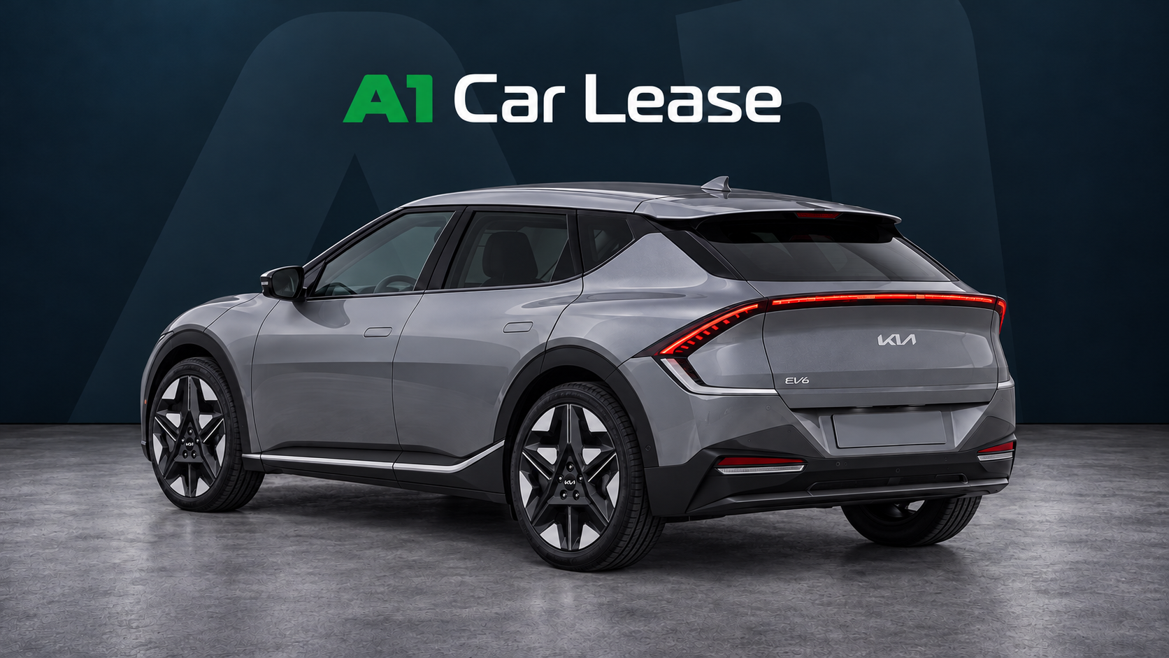 Kia EV6 Plus Interstellar Grey – linksachter, AI-catalogusbeeld