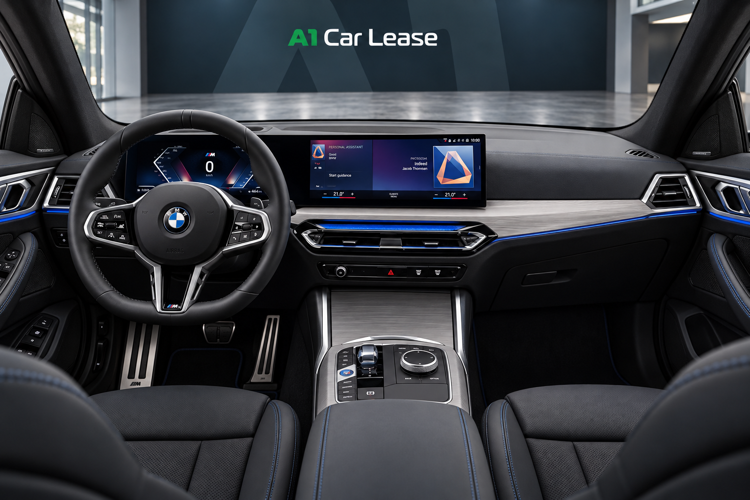 BMW i4 eDrive40 M Sport Edition Saphirschwarz – dashboard (AI-catalogusbeeld)