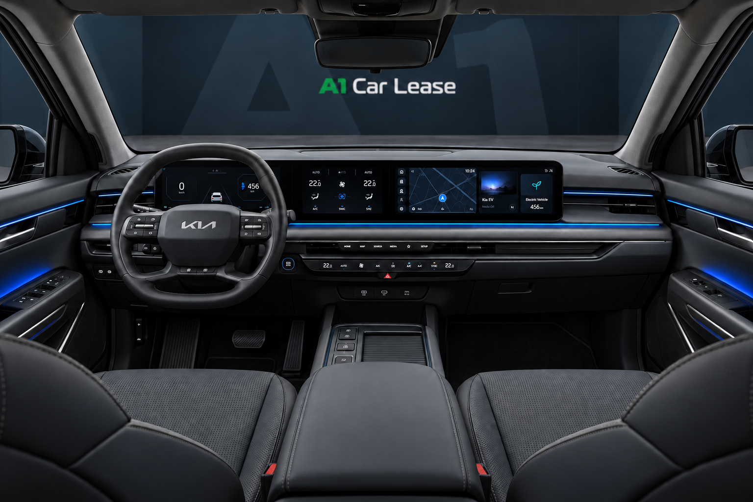 Kia EV9 AWD Air Aurora Black – dashboard (AI-catalogusbeeld)