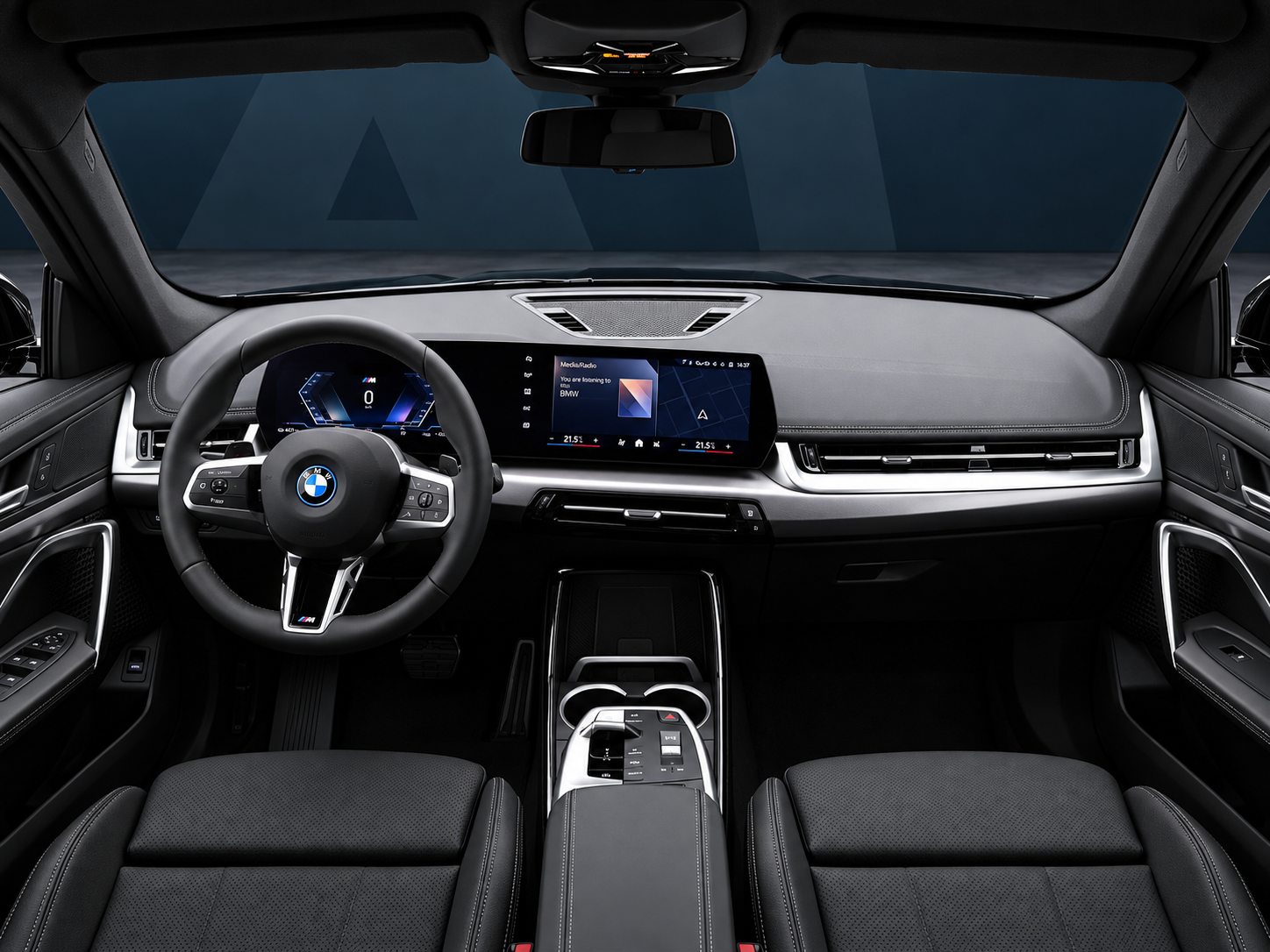 BMW iX1 Black Sapphire M Sport Edition – dashboard, AI-catalogusbeeld