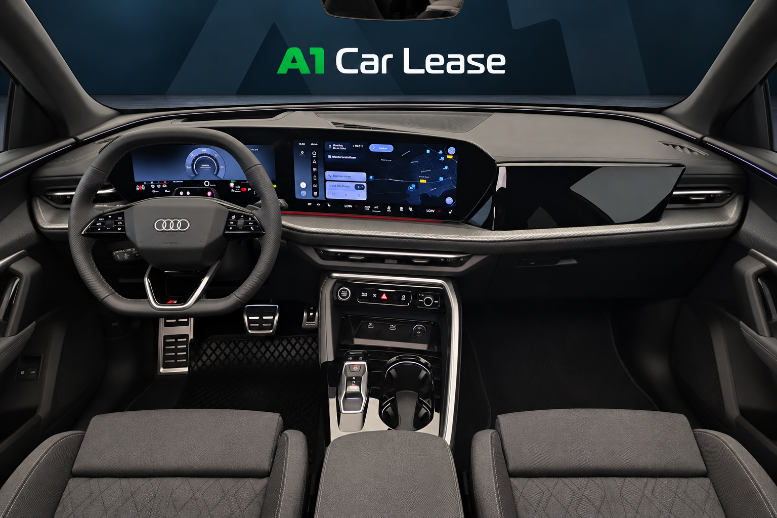 Audi Q5 in Mythoszwart metallic – dashboard, digitale presentatie