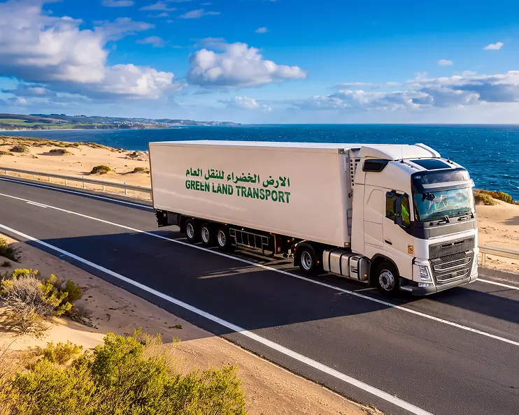 M.A.H.Y. Khoory truck on a desert highway
