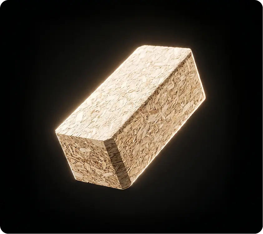 Heat-pressed recovered wood block