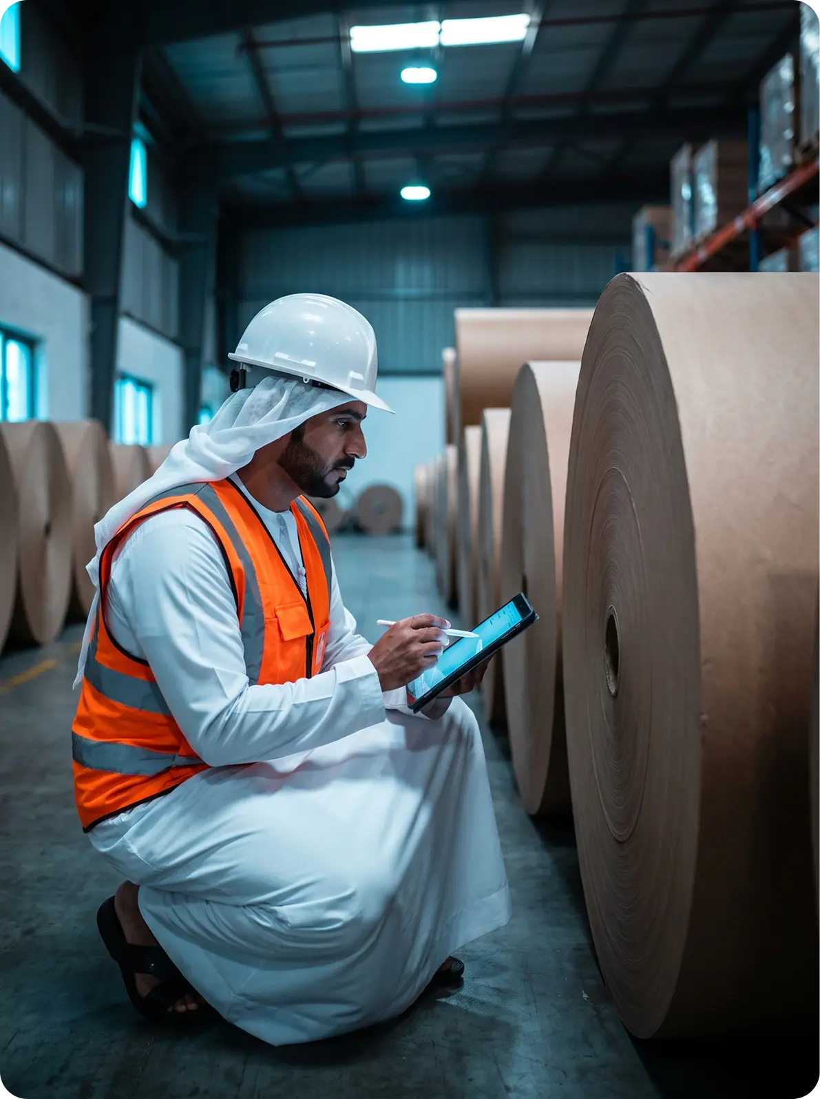 Checking paper reels before they reach the corrugator