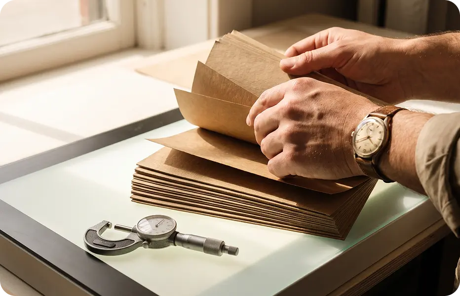 Checking paper grammage for a carton order