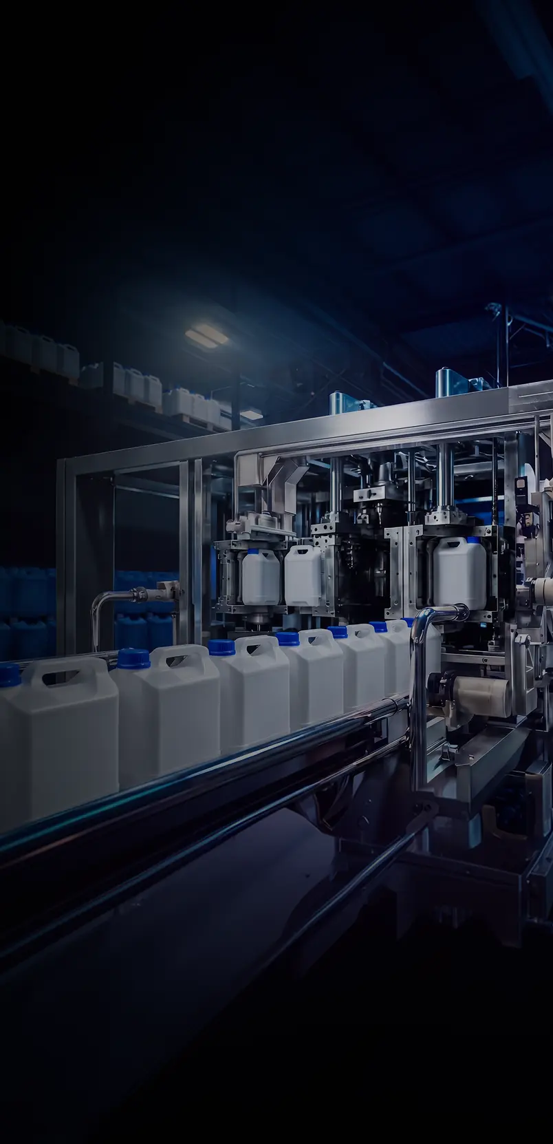 HDPE jerry cans on the Senan Industry production line
