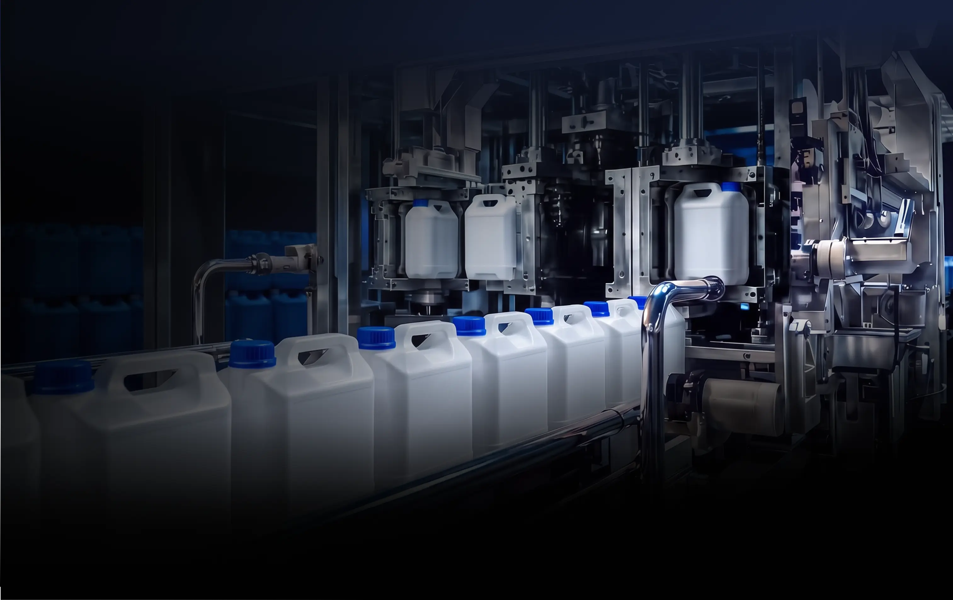 HDPE jerry cans on the Senan Industry production line