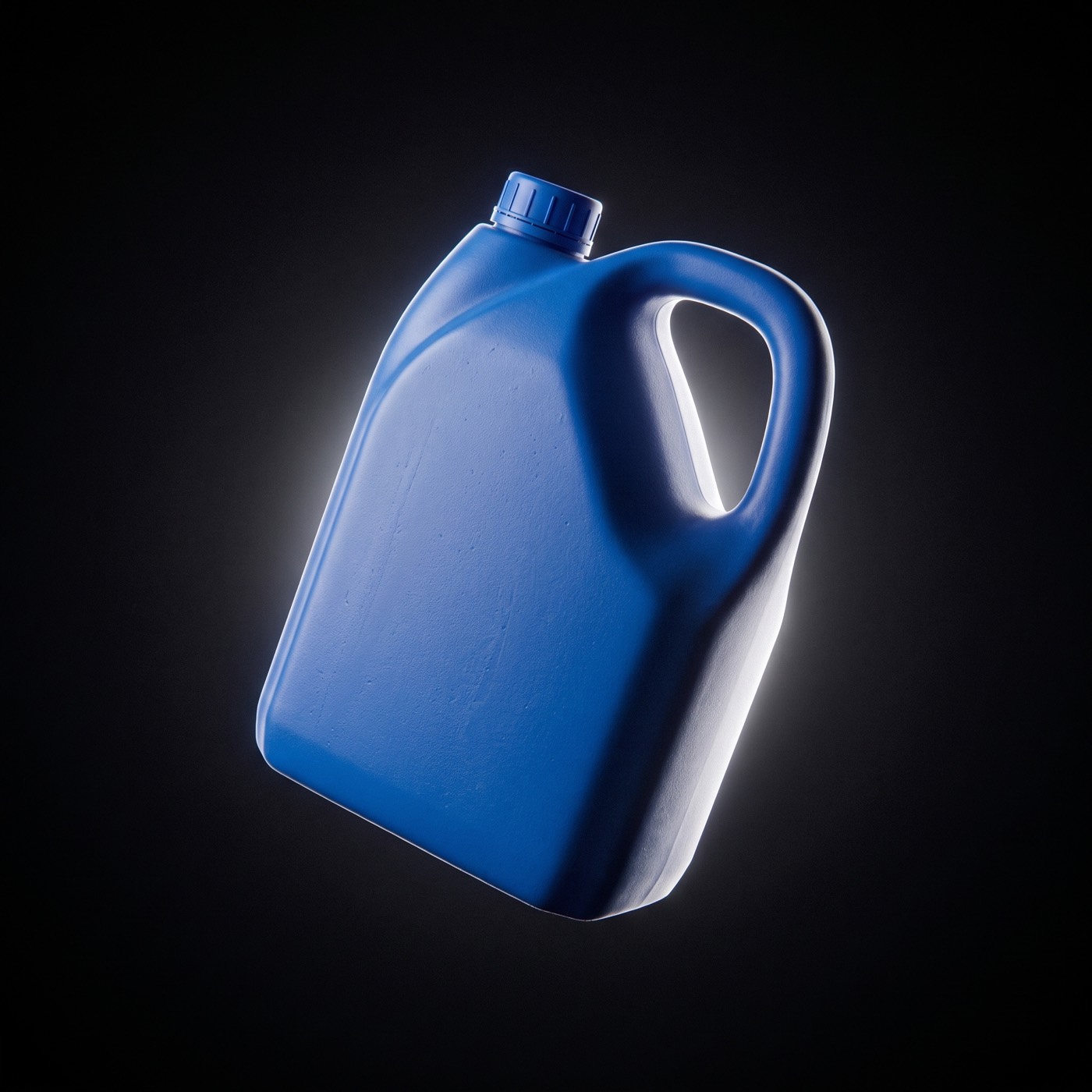 Blue mid-size HDPE can