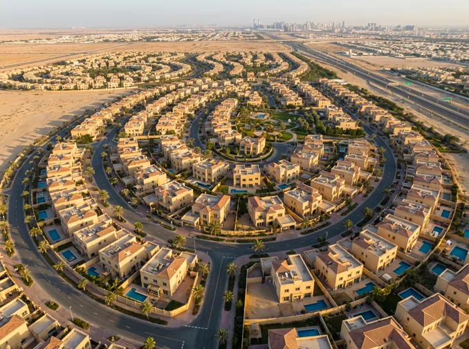 Aerial view of the Expo City Dubai villa community