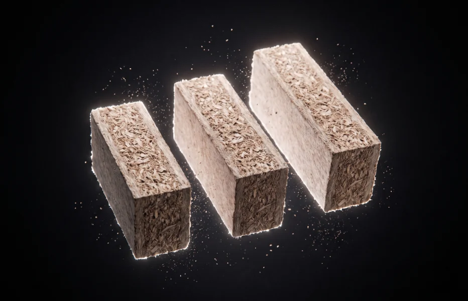 Three composite blocks cut to length