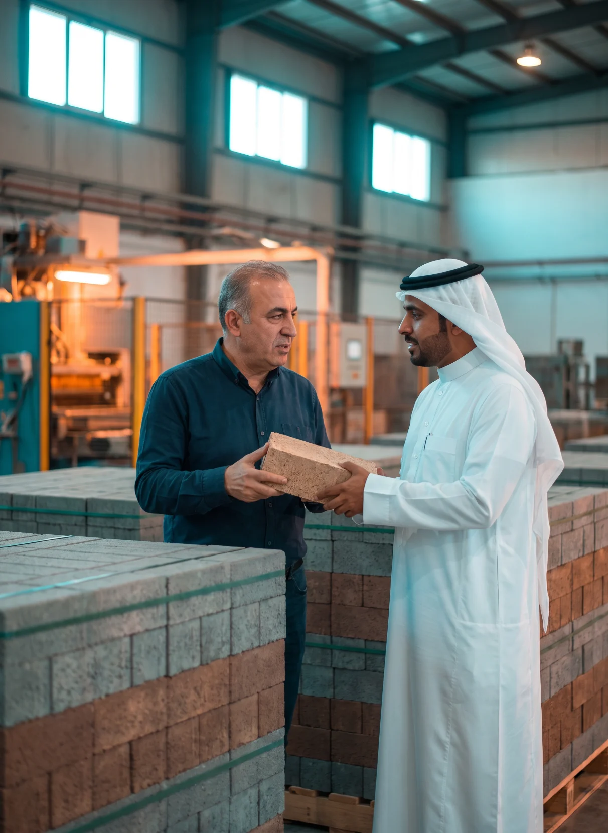 UWW team member meeting a customer at the plant