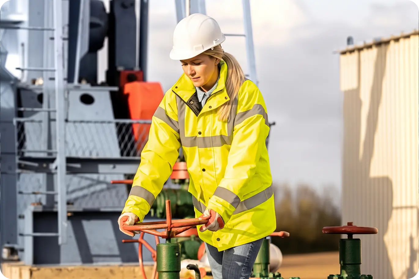 Engineer working on a pump set