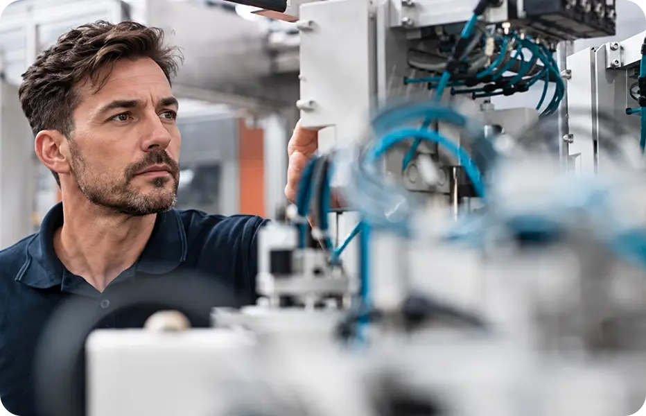 Engineer reviewing an upgrade to an existing pumping system