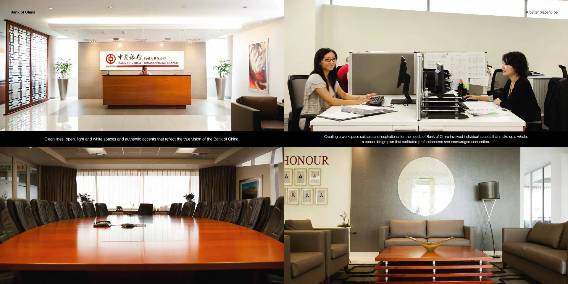 two pictures of a woman sitting at a desk