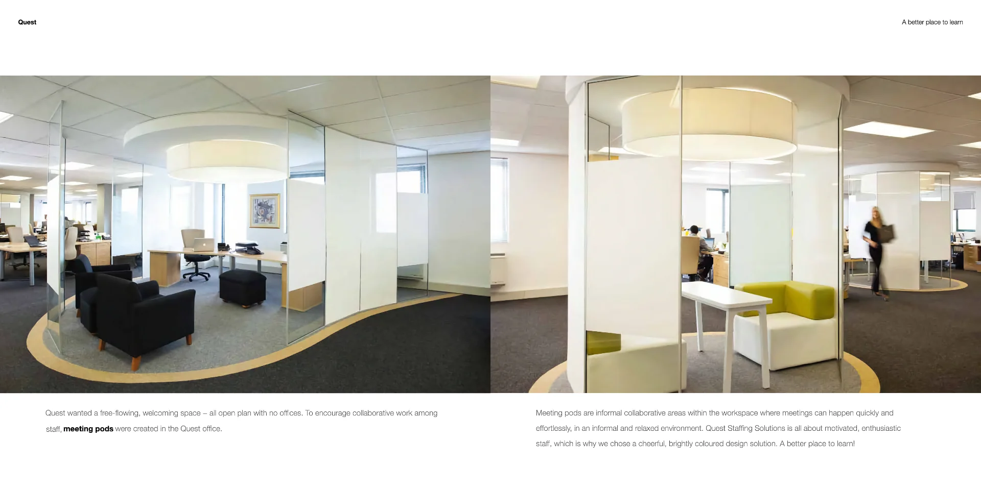 two pictures of a room with chairs and a desk