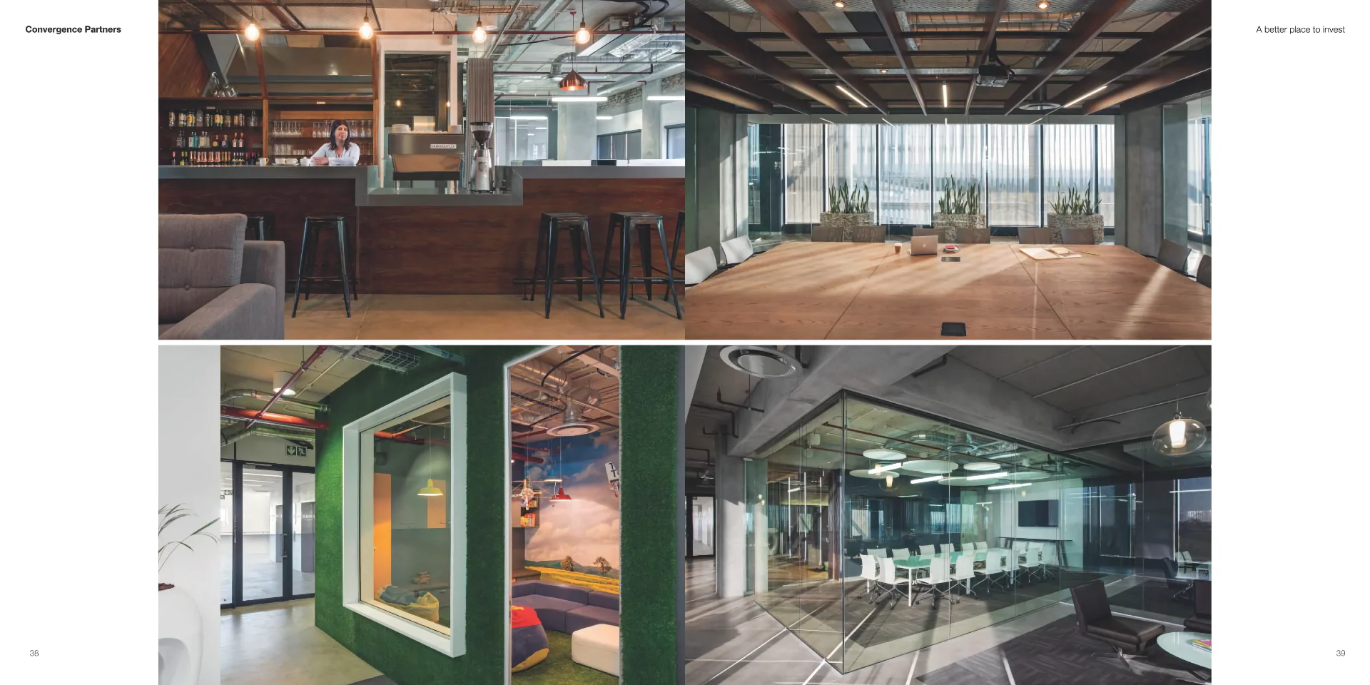 a series of photos showing different areas of a building