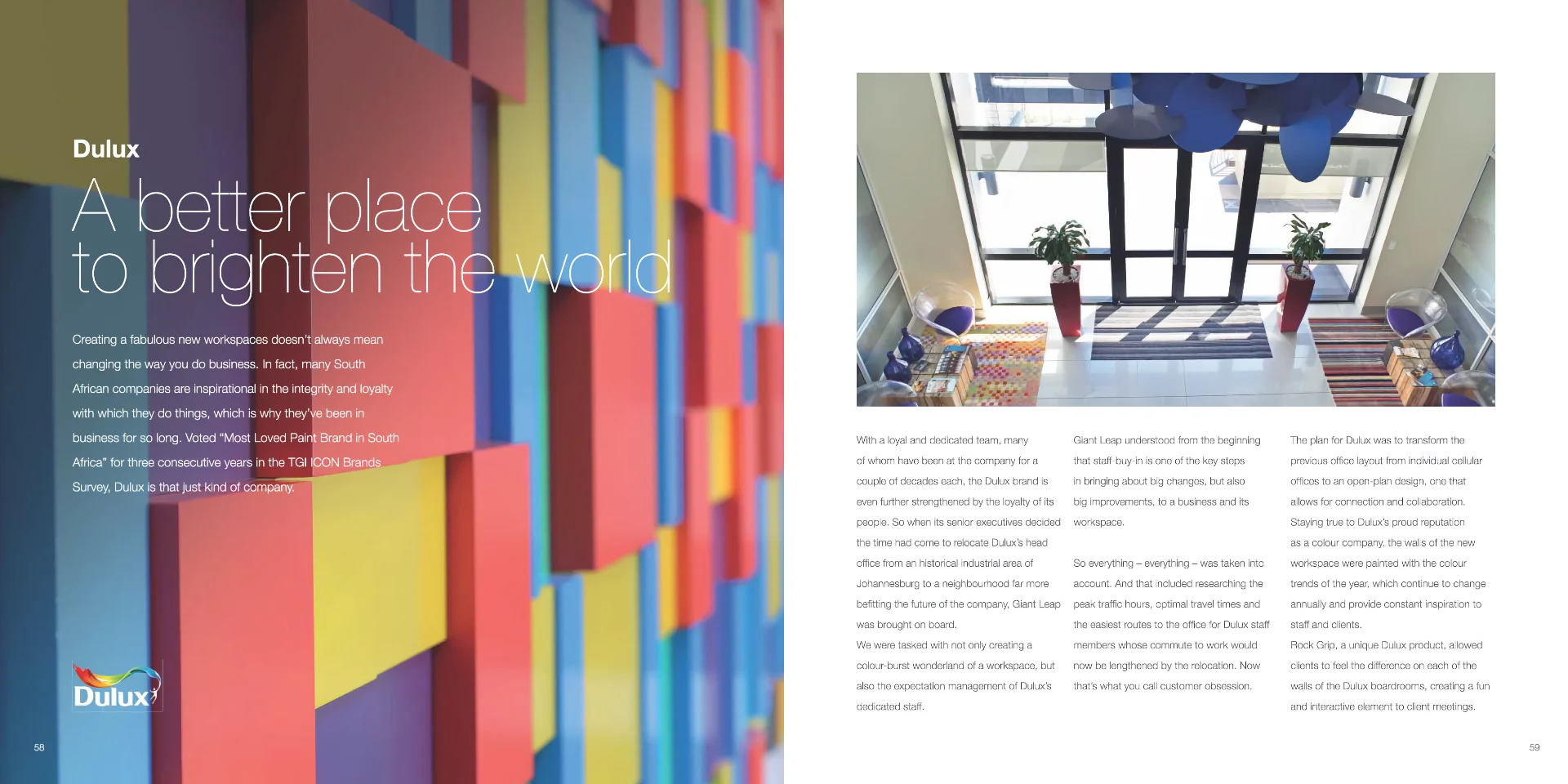 a magazine page with a photo of a hallway