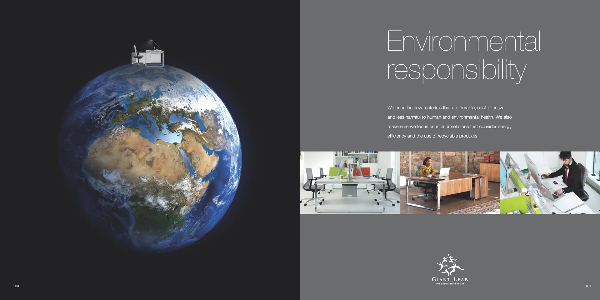 a brochure with a picture of the earth