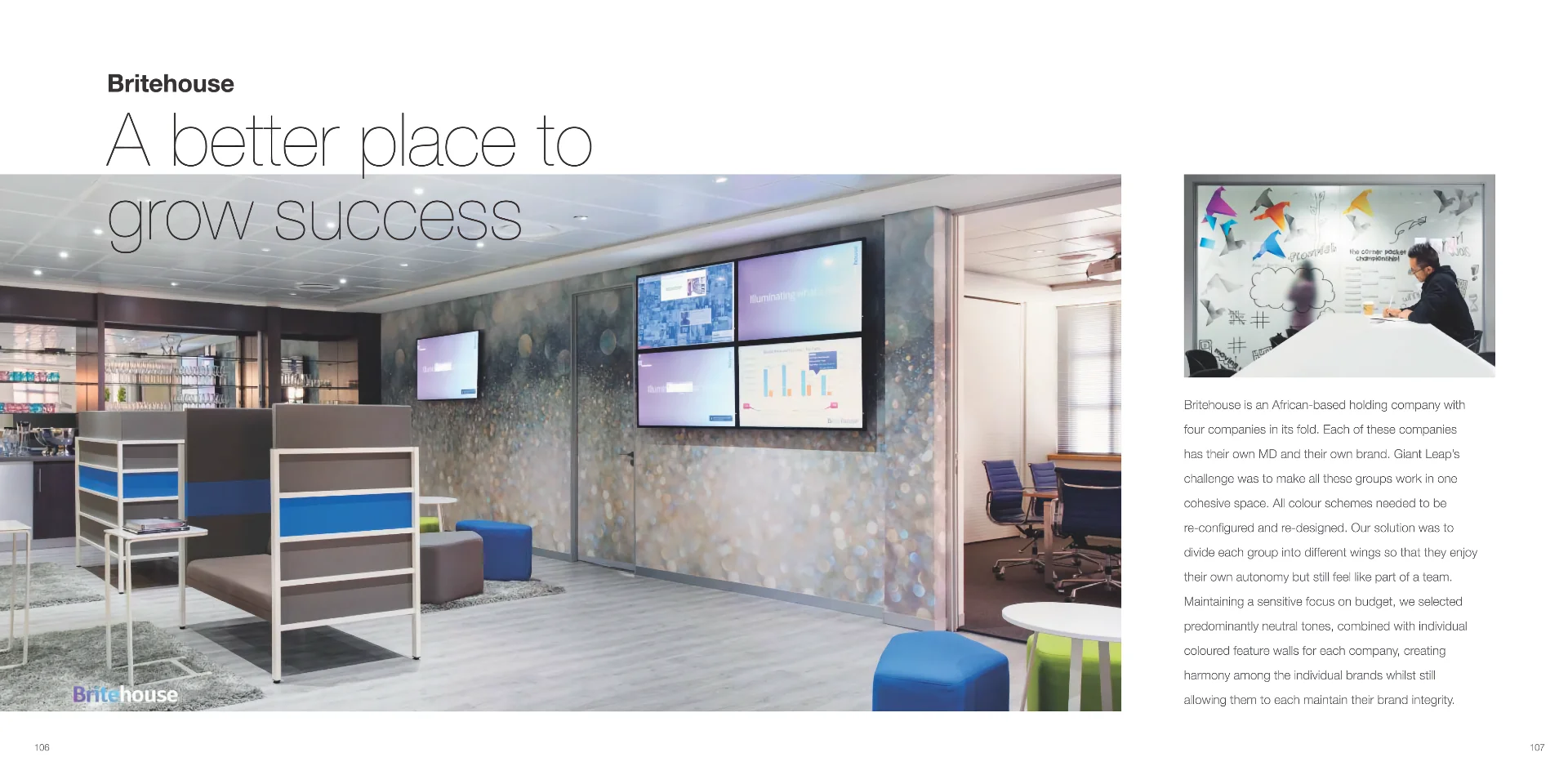 a picture of a room with a large screen