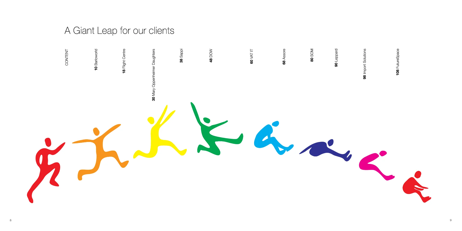 a colourful poster with a line of people in different colours
