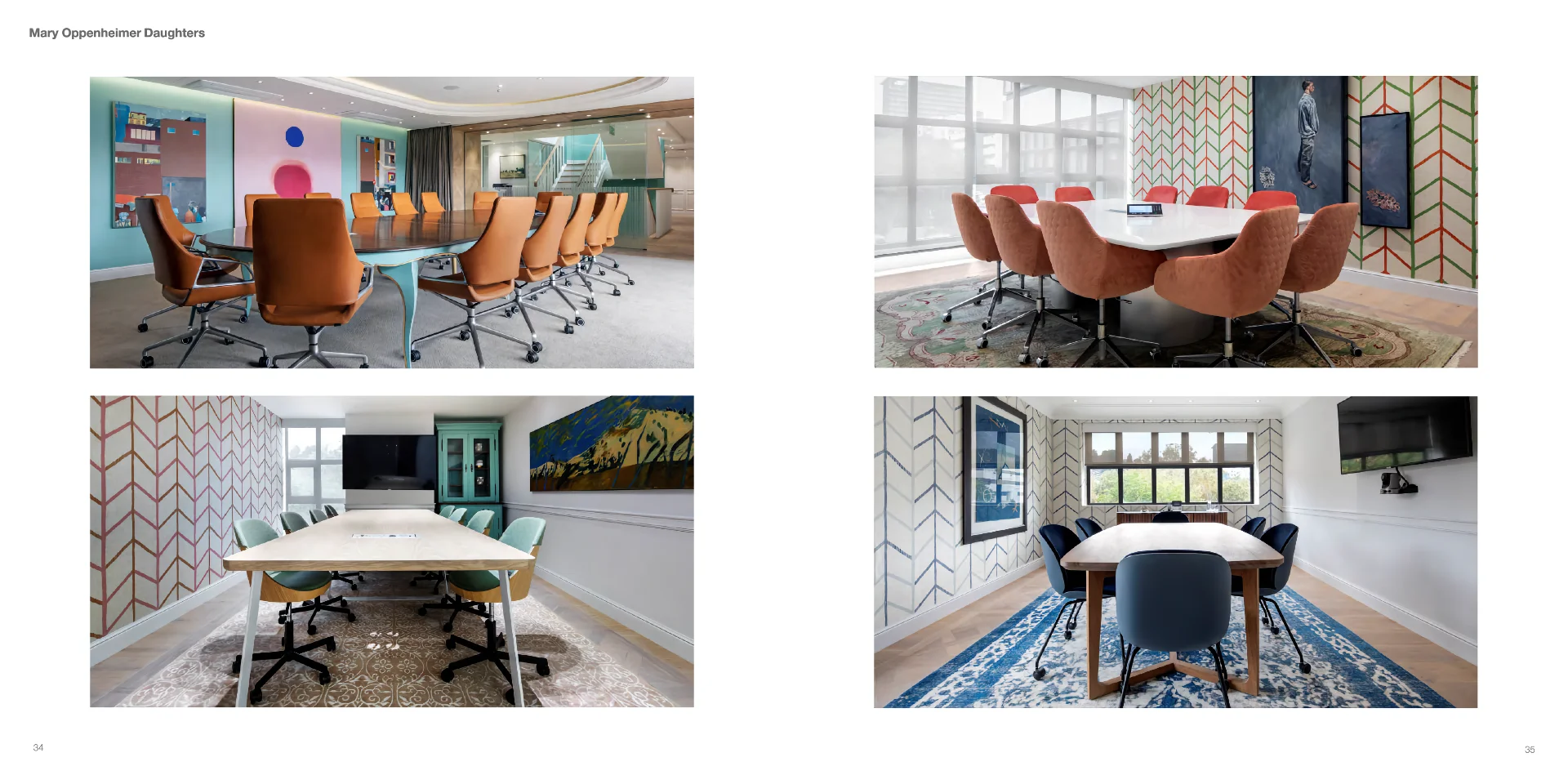 a series of photos of a conference room