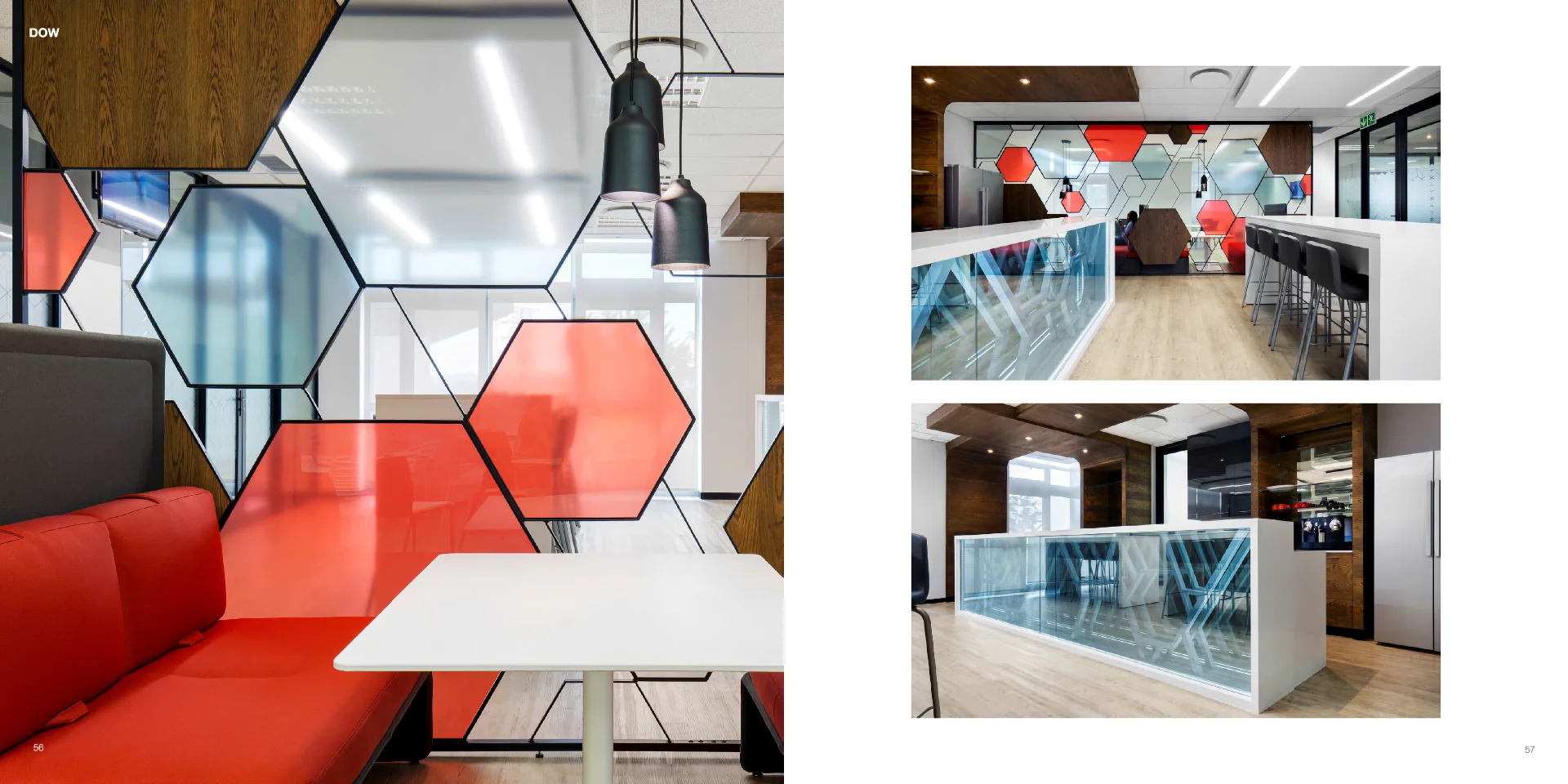 a series of photos of a modern office