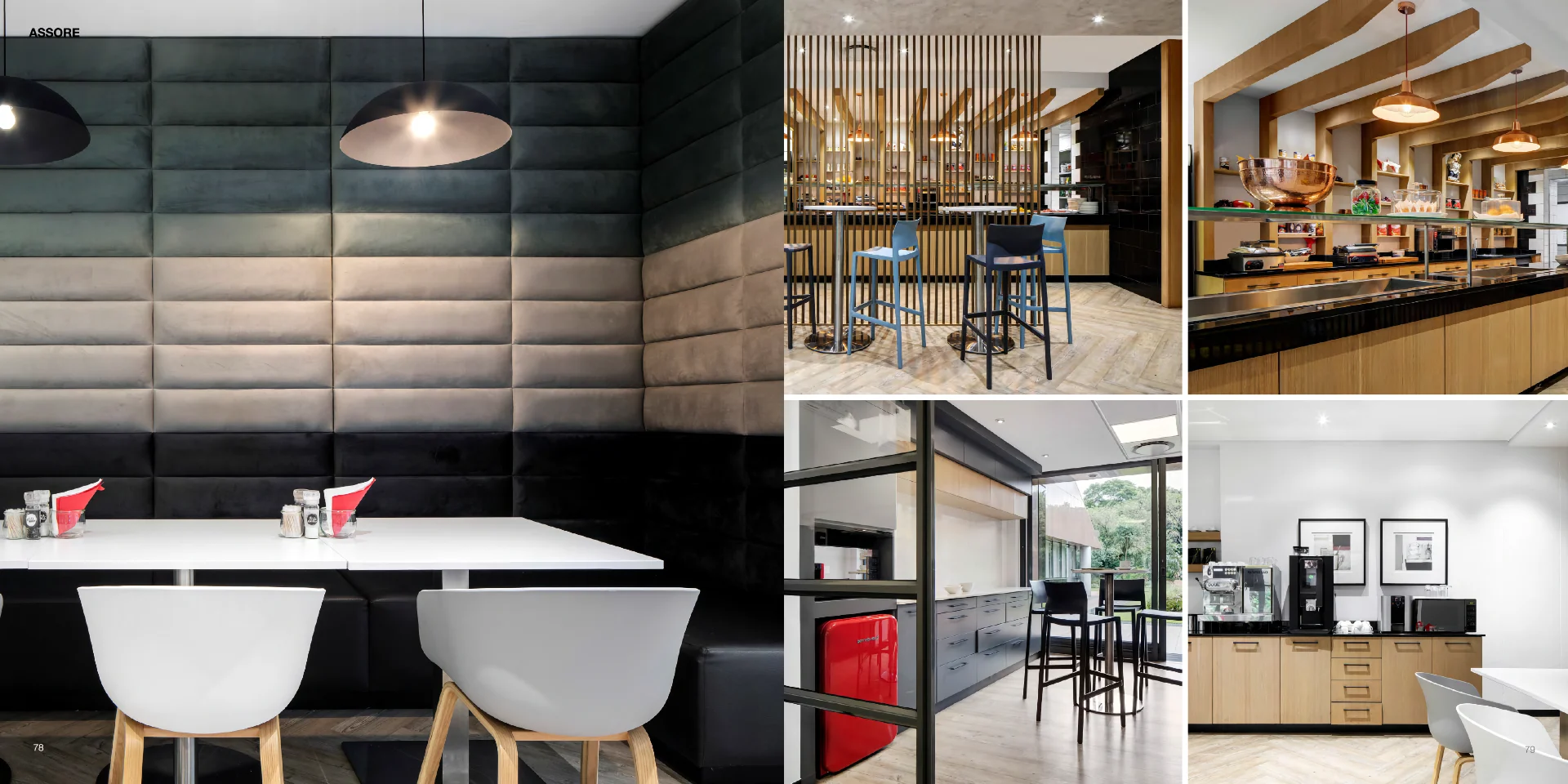 a collage of photos of a kitchen, dining room, and living room