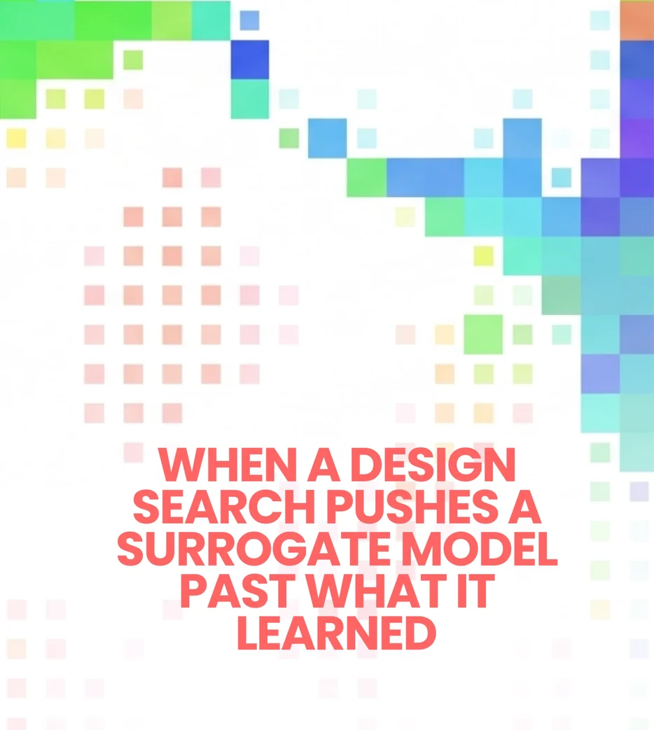 When a design search pushes a surrogate model past what it learned