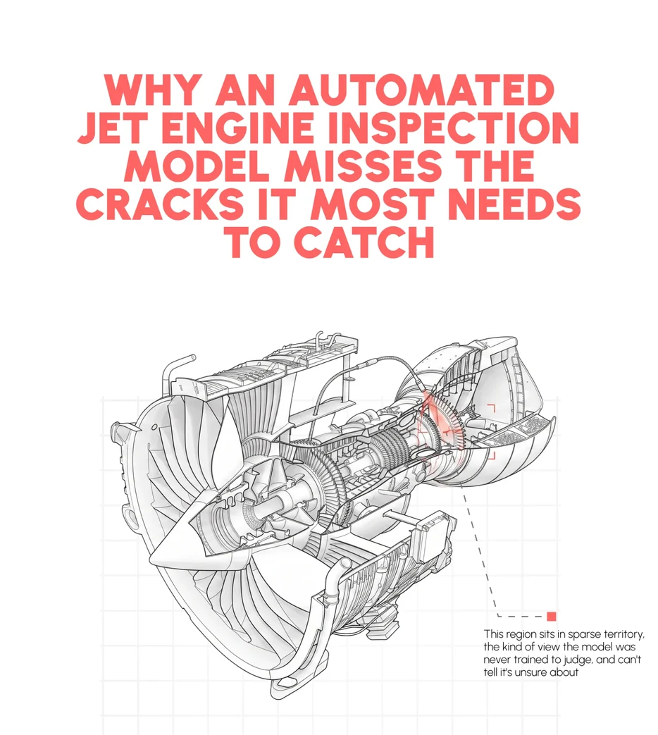 Why an automated jet engine inspection model misses the cracks it most needs to catch