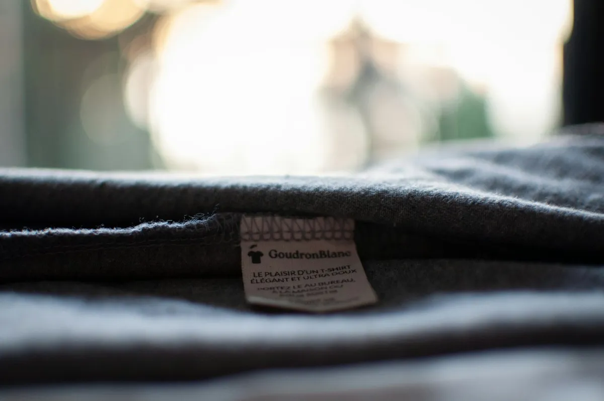 Care label inside a shirt