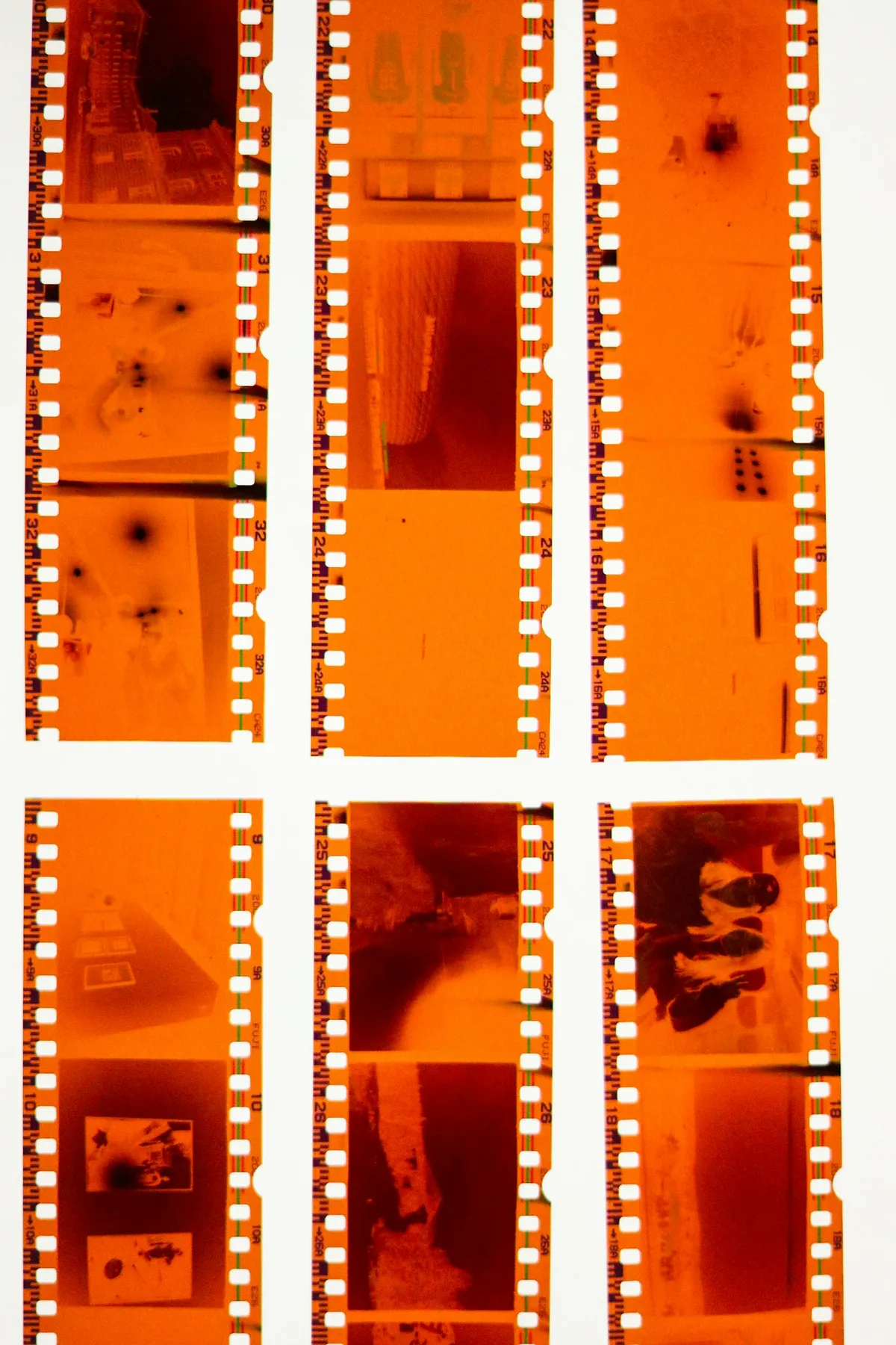 Six frames in a strip